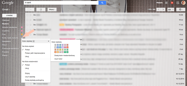 tworzenie etykiet w gmail | inbox zero porządek w skrzynce mailowej gmail