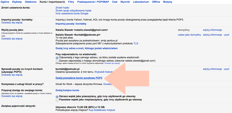 dodanie innych kont do gmaila konfiguracja skrzynki gmail