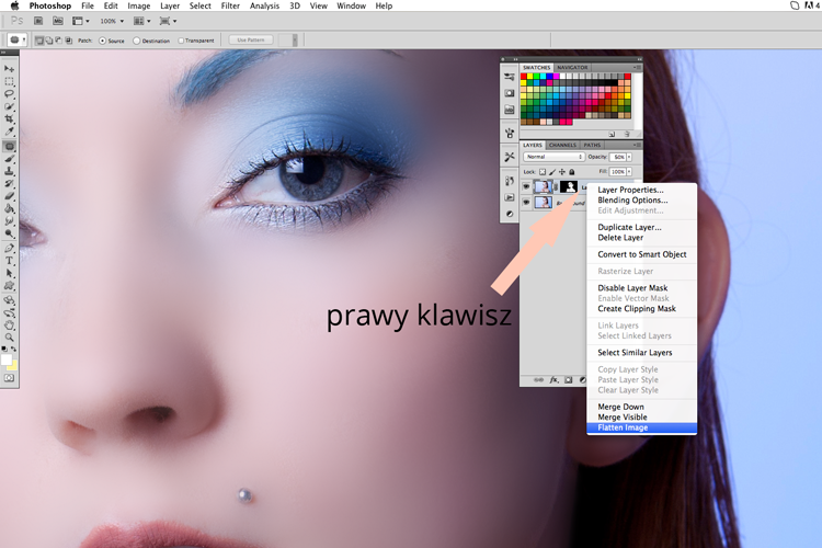 retusz skóry w Photoshopie