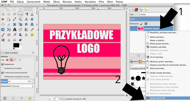 jak usunąć tło z obrazka zdjęcia i logo usuwanie tła w gimp