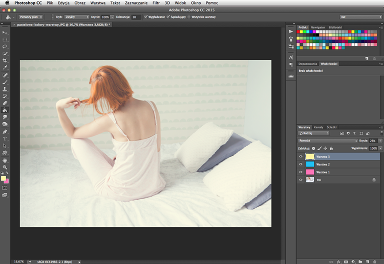 Photoshop pastelowe kolory