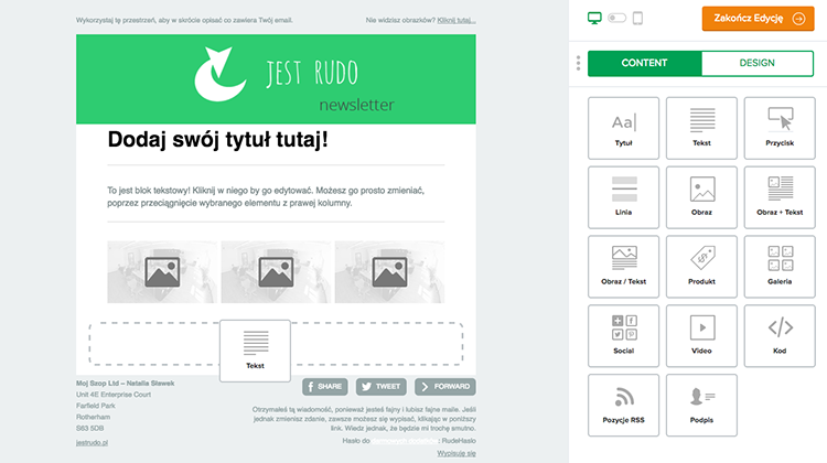 jak edytować maila
